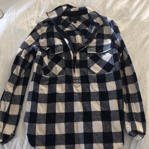 J. Crew Blue Checkered Flannel Shirt Jacket